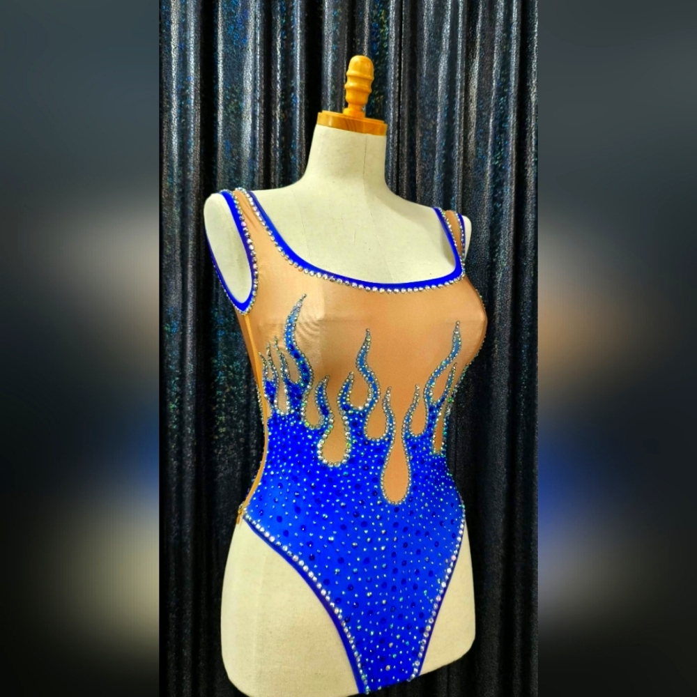 Music festival leotard with rhinestones